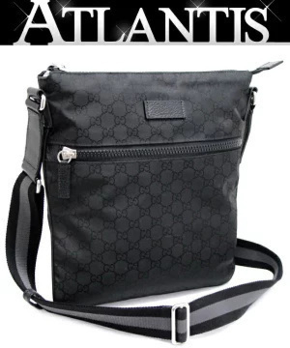 Gucci black GG crossbody messenger bag Black